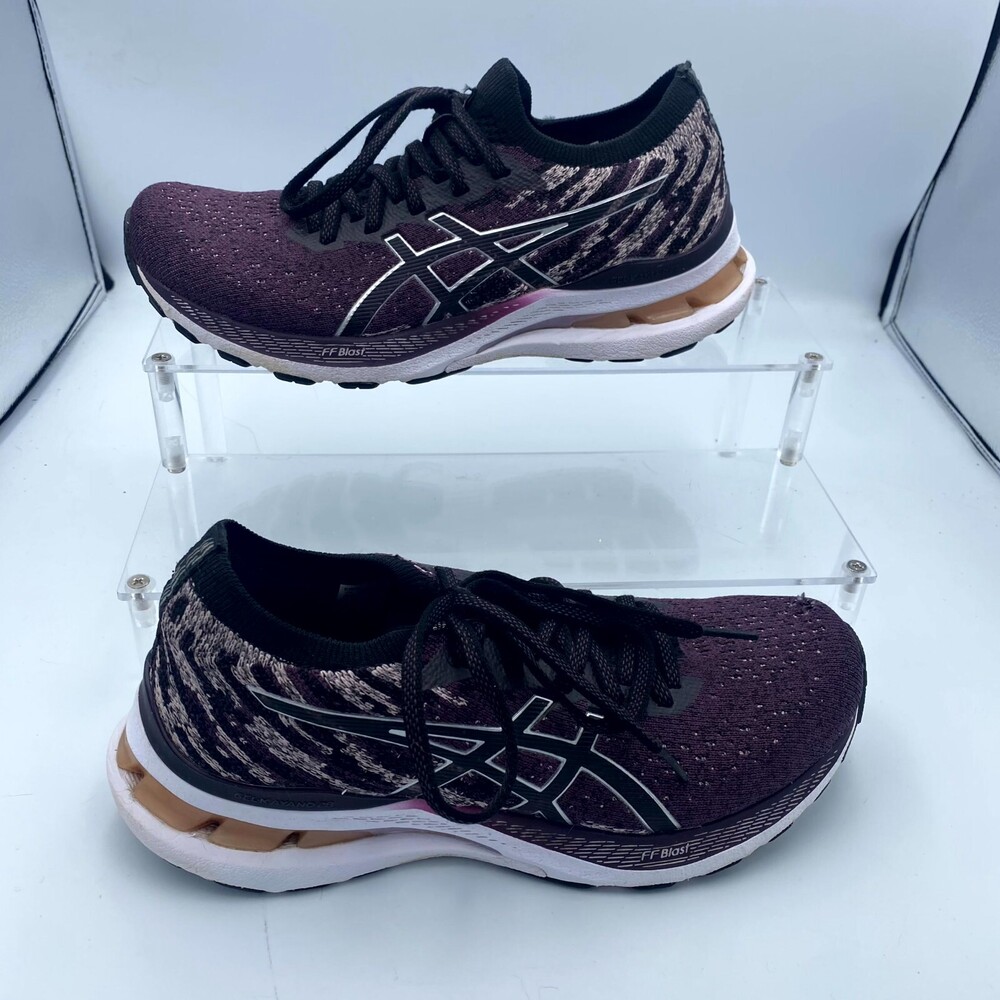 Asics Gel Kayano 28 1012B126 Women's 8 Shoes Deep Plum Black Running Sneakers